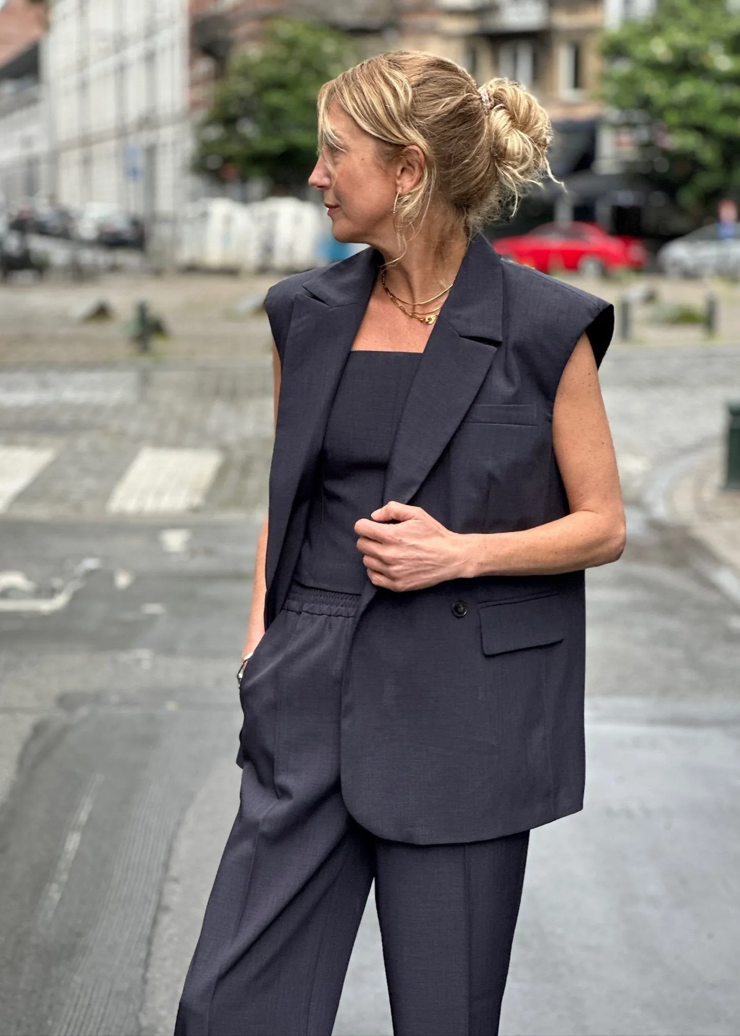 AVERILL VEST |  NAVY GREY