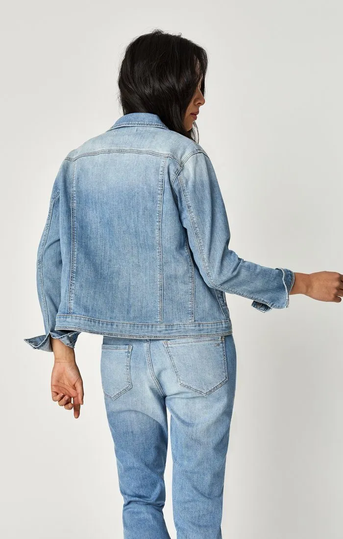 KATY JACKET IN LT RIPPED VINTAGE