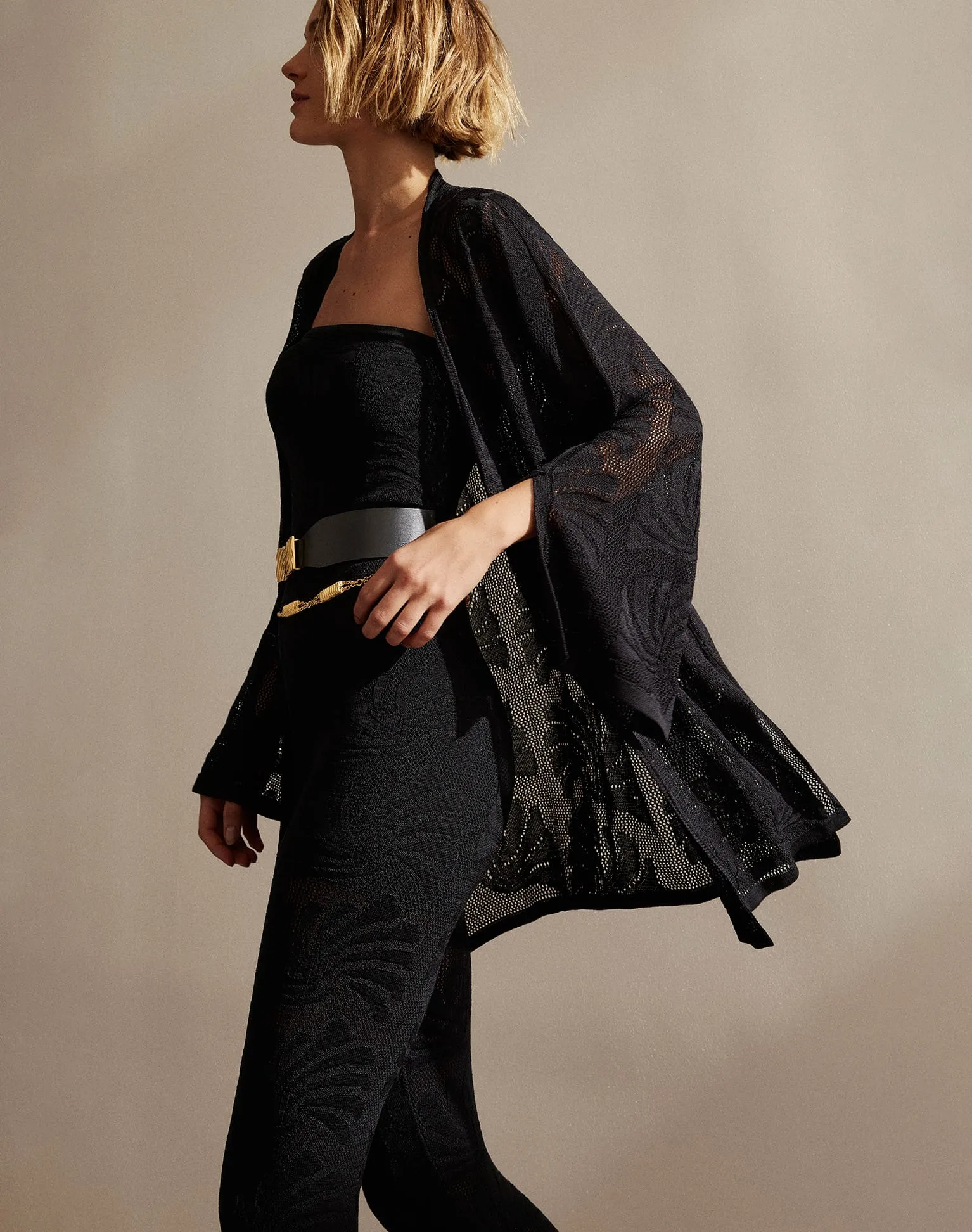Knit Marina Open Cardigan - Black