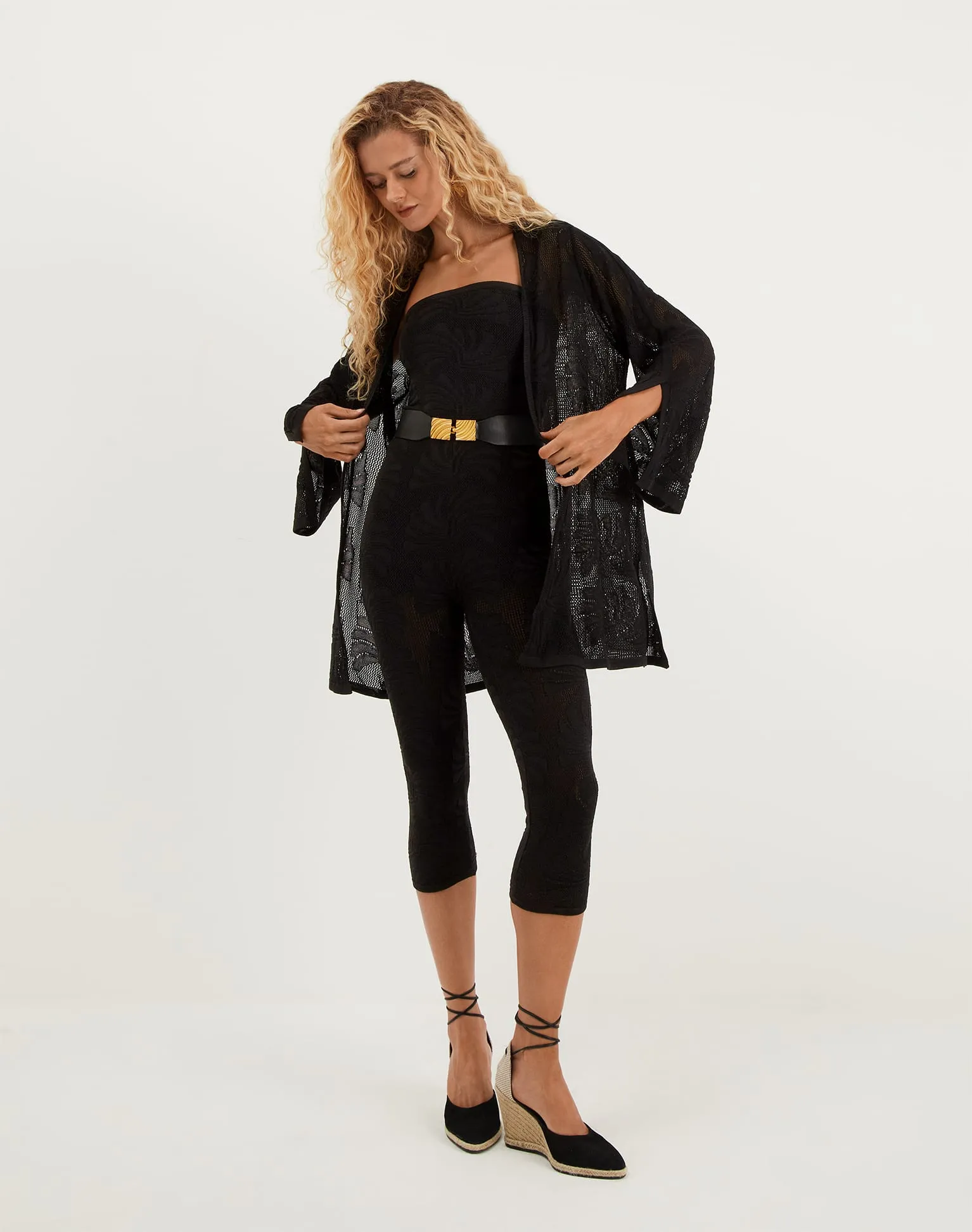 Knit Marina Open Cardigan - Black