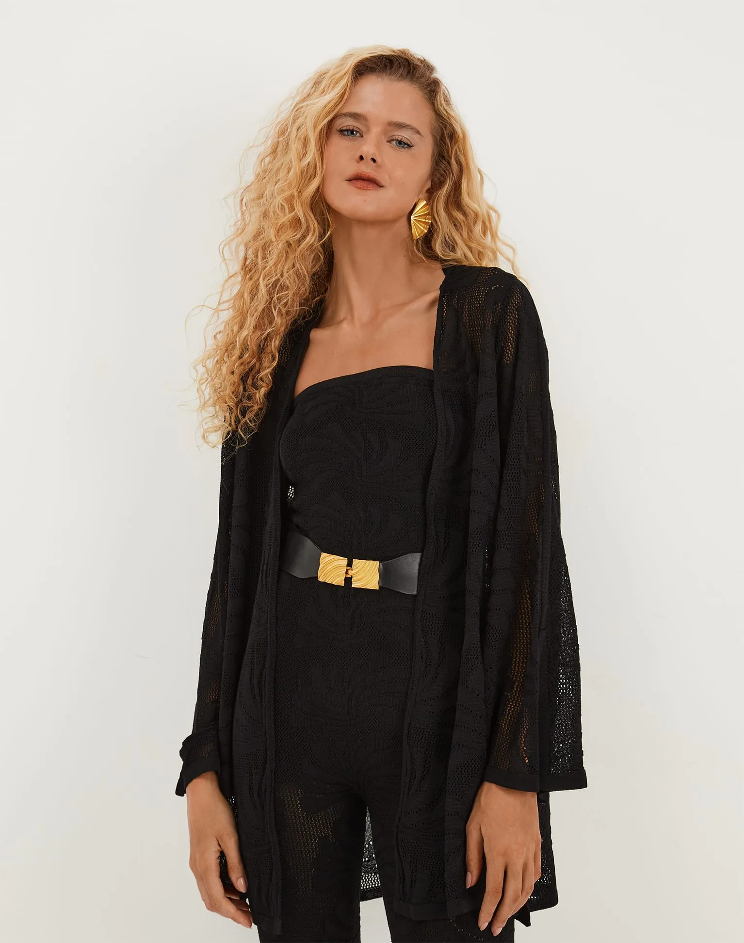 Knit Marina Open Cardigan - Black