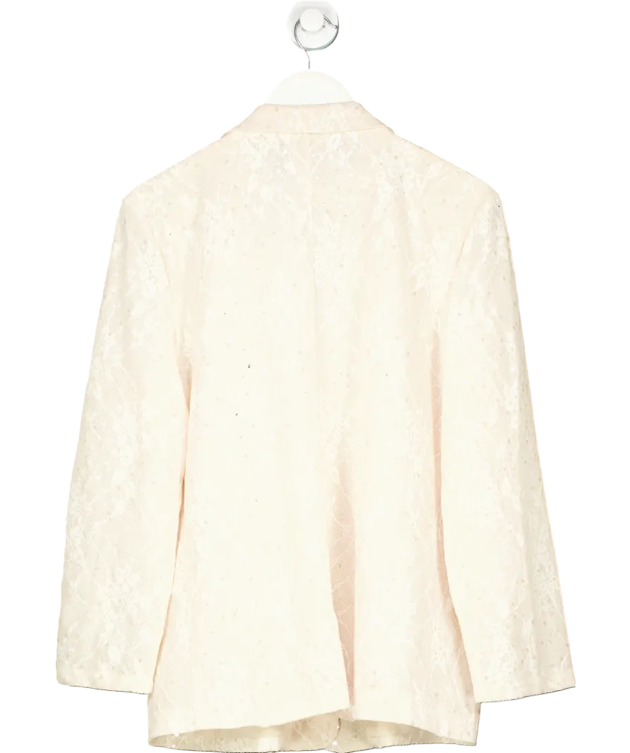 Law & Co Cream Choklate Tailman Sequin Blazer UK L