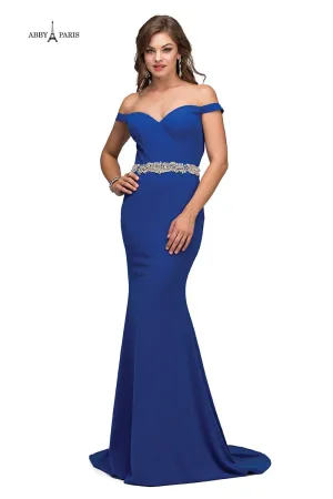 Lucci Lu 95151 Royal Off the Shoulder Fit-n-Flare Dress - Size 6