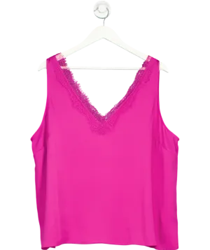 M&S Pink Lace Trimmed Vest Top UK 22