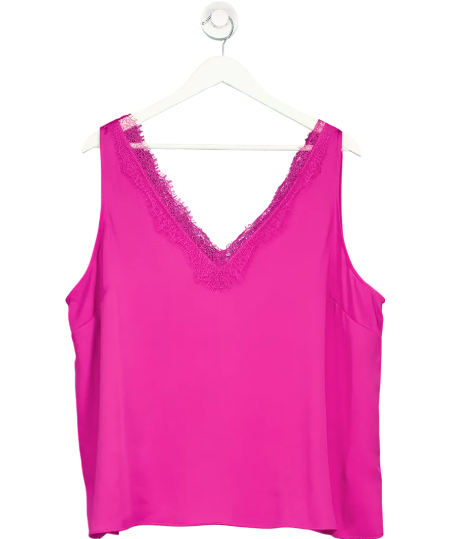 M&S Pink Lace Trimmed Vest Top UK 22