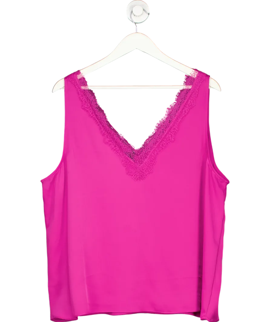 M&S Pink Lace Trimmed Vest Top UK 22