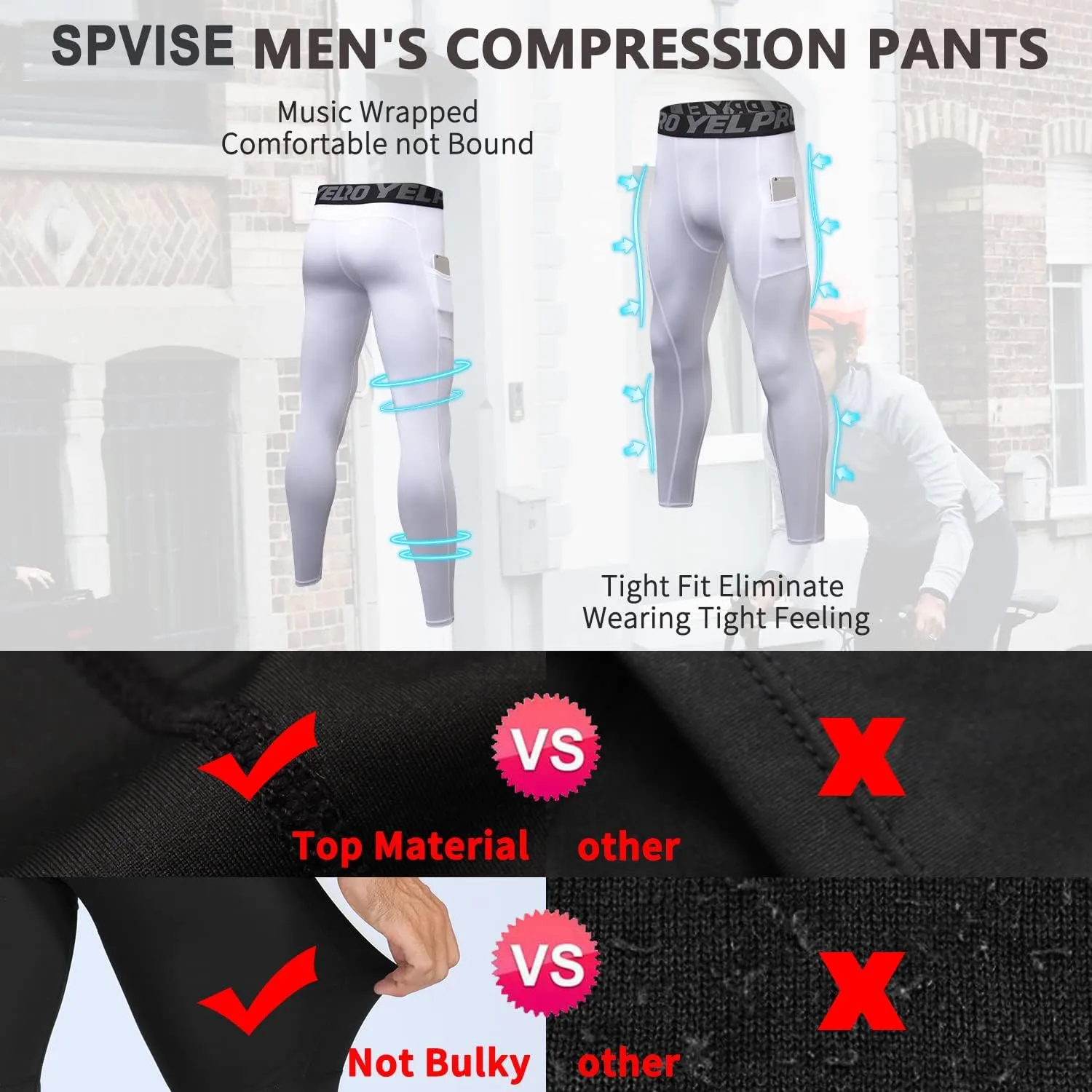 Men's Compression Pants Cool Dry Athletic Leggings Workout Running Tights Active Sports Baselayer Tights Men Yoga Pant