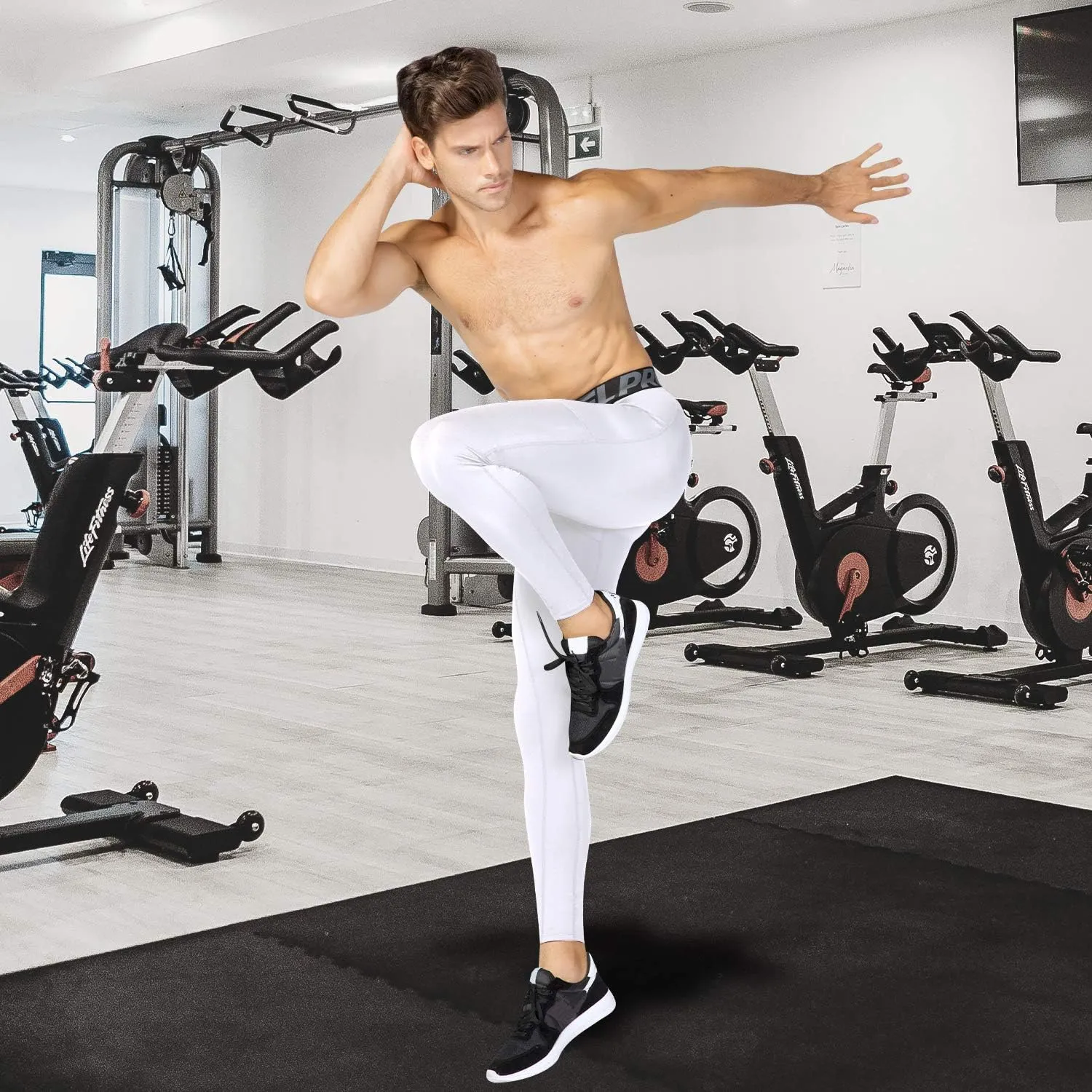 Men's Compression Pants Cool Dry Athletic Leggings Workout Running Tights Active Sports Baselayer Tights Men Yoga Pant