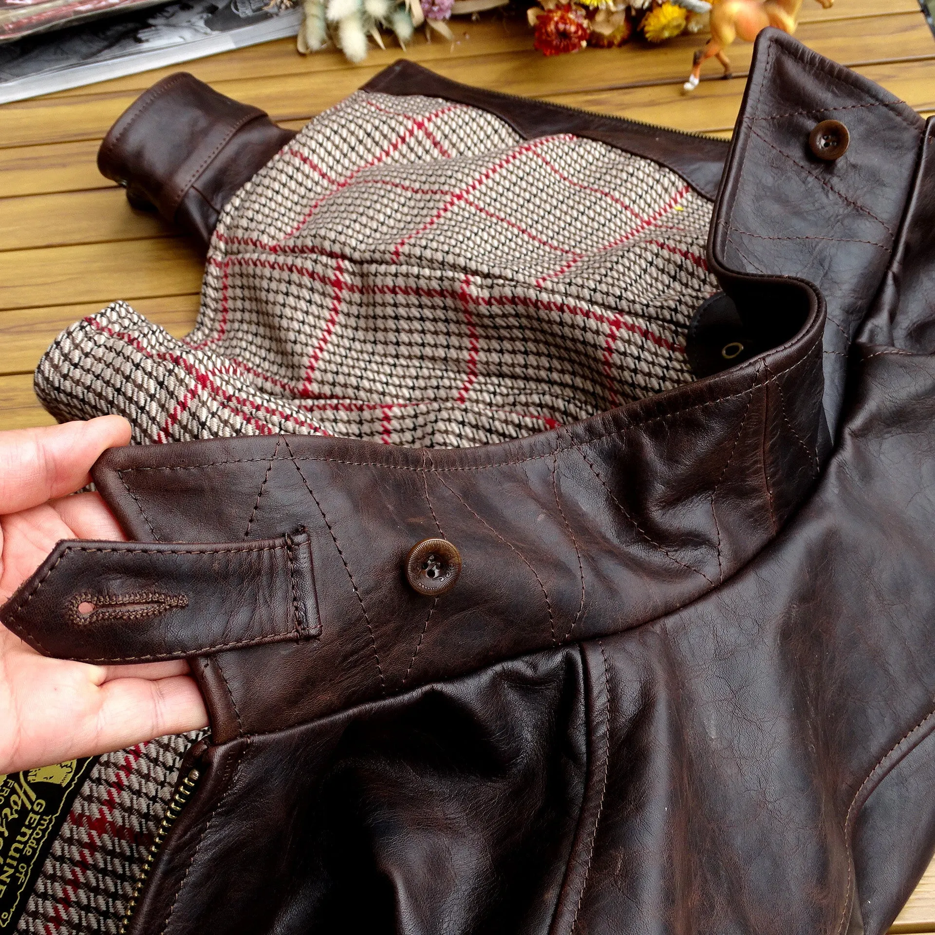 Men's Newsboy Leather Jacket Horsehide