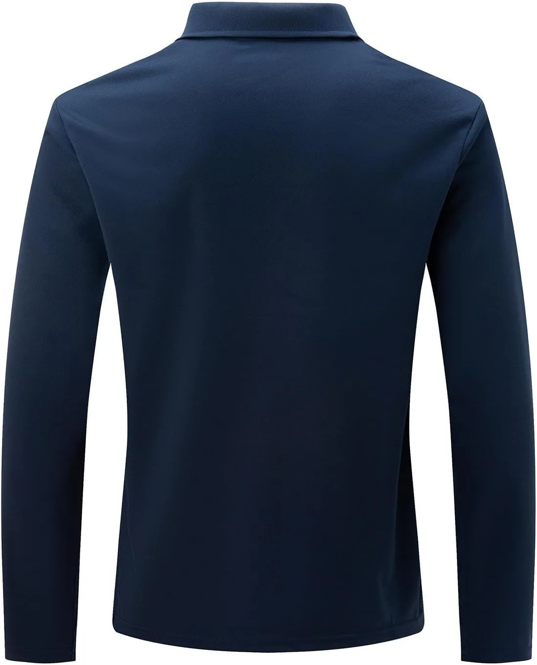 Muscularfit Men's Polo Shirts Long Sleeve Zipper Golf Shirt Lightweight Solid Collared Tshirt Causal Pullover Tops Henley Tee