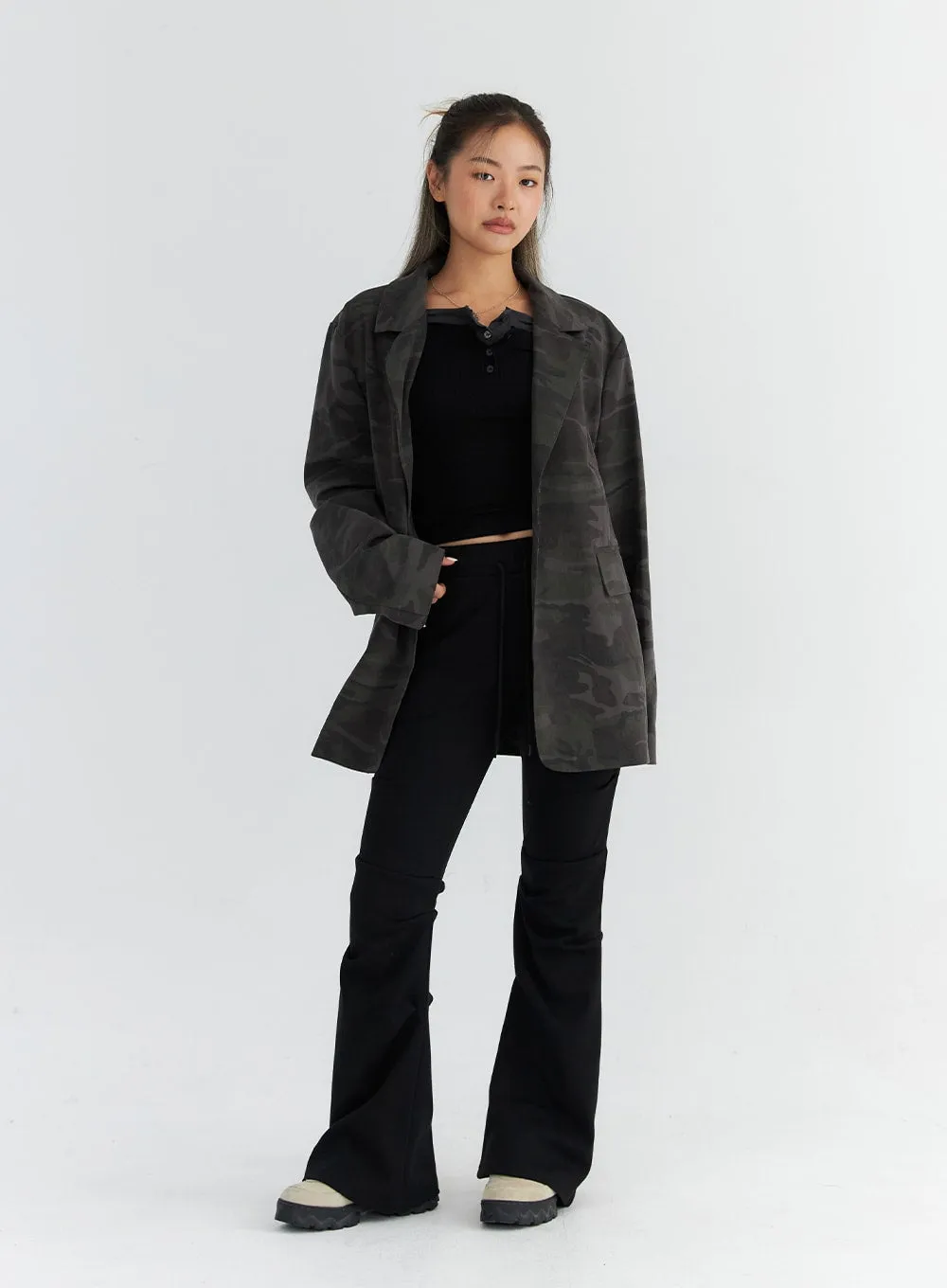 Oversized Camo Blazer Jacket CO313