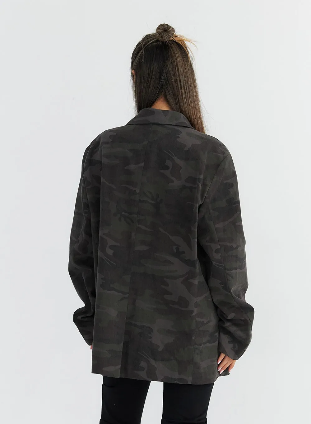 Oversized Camo Blazer Jacket CO313