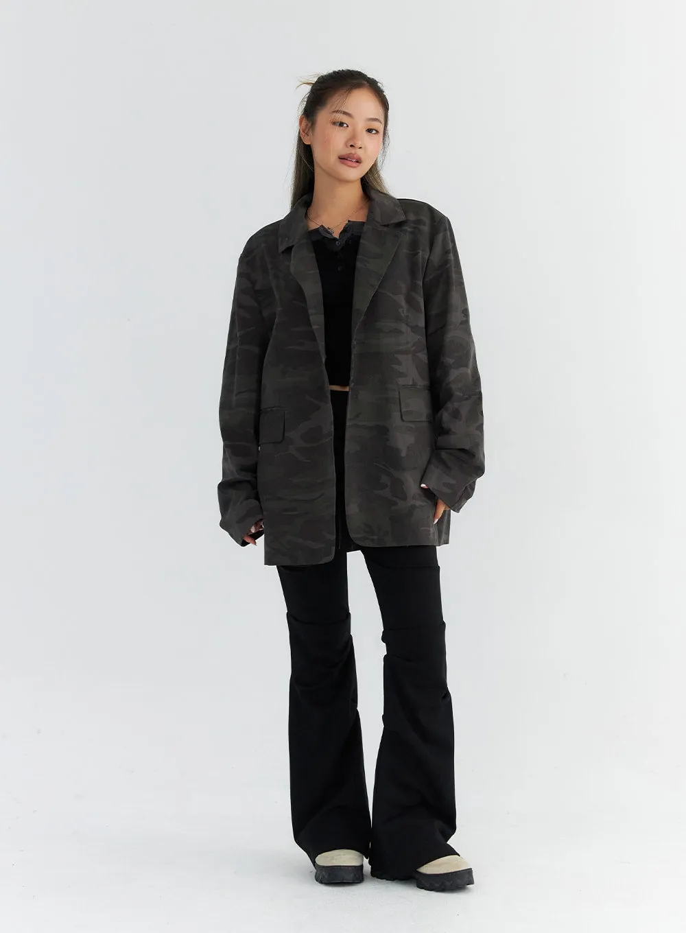 Oversized Camo Blazer Jacket CO313