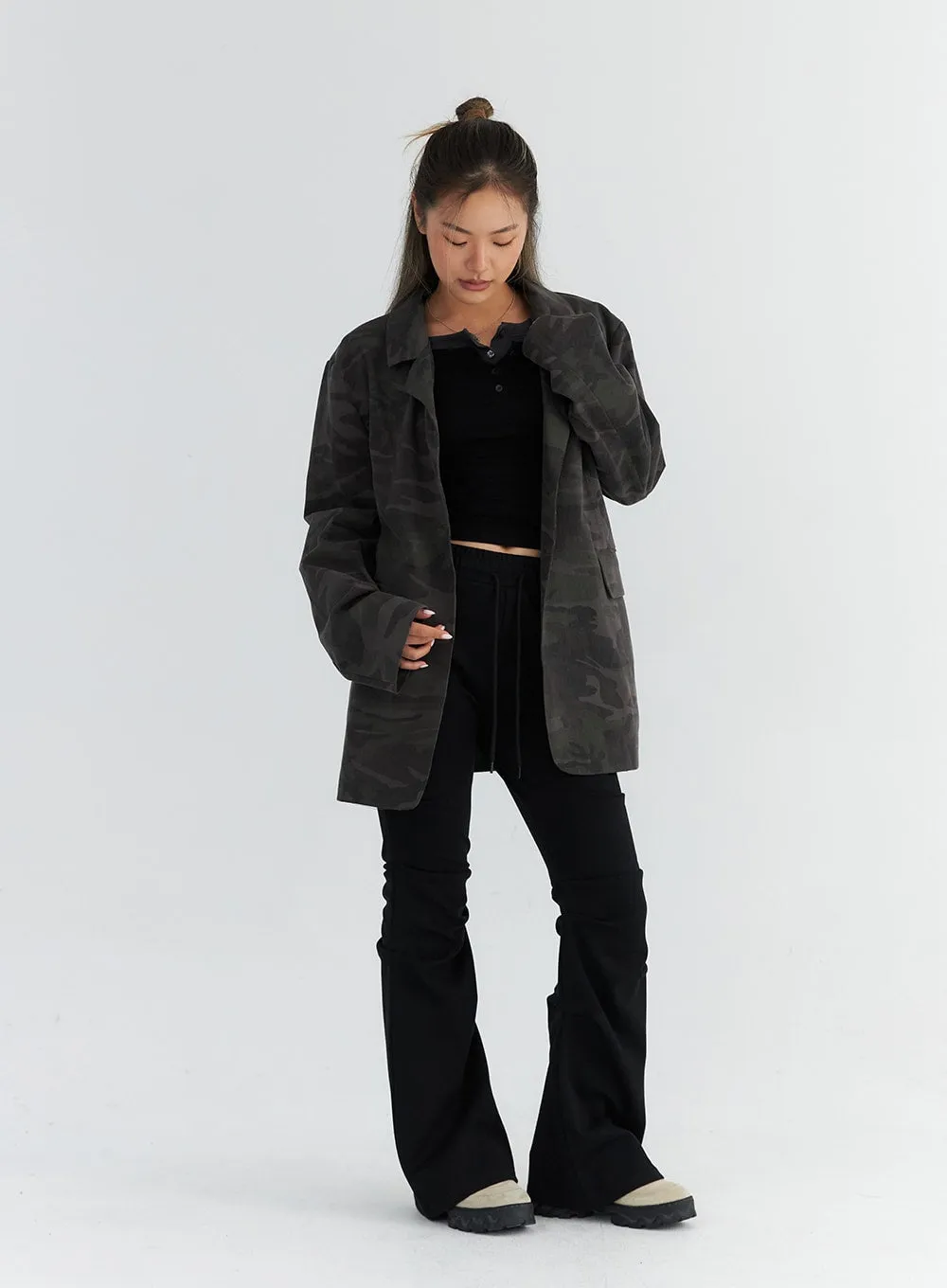 Oversized Camo Blazer Jacket CO313