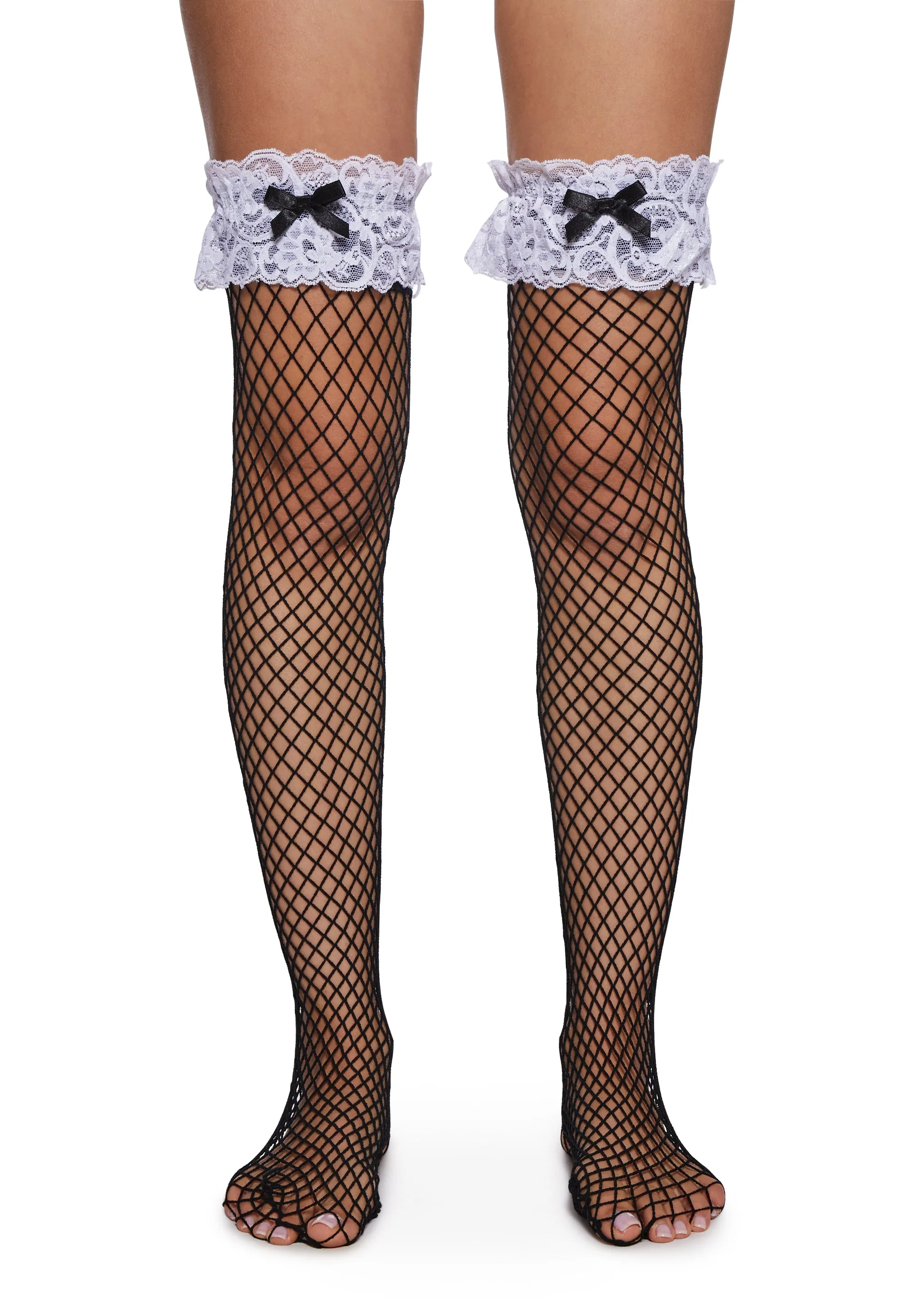 Playful Exchange Fishnet Thigh Highs