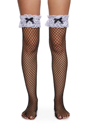 Playful Exchange Fishnet Thigh Highs