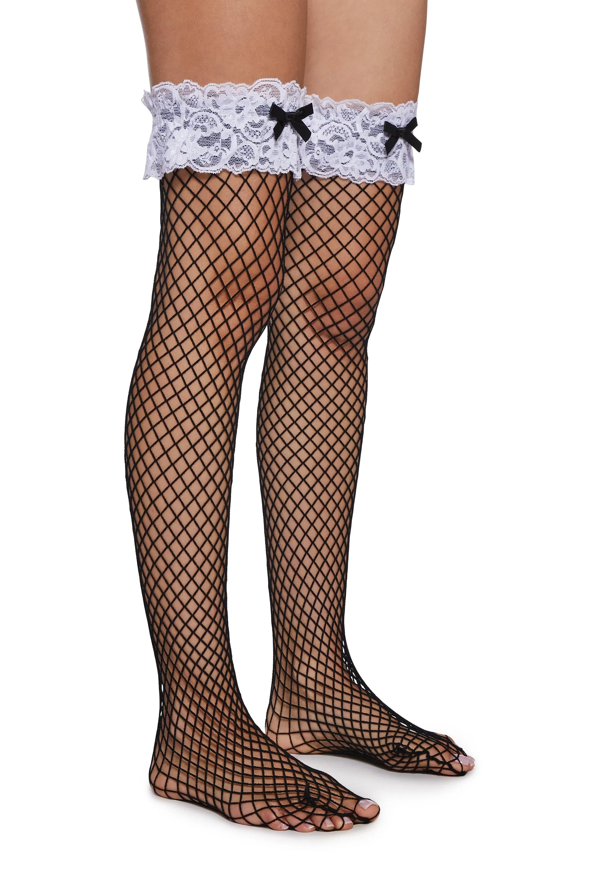 Playful Exchange Fishnet Thigh Highs