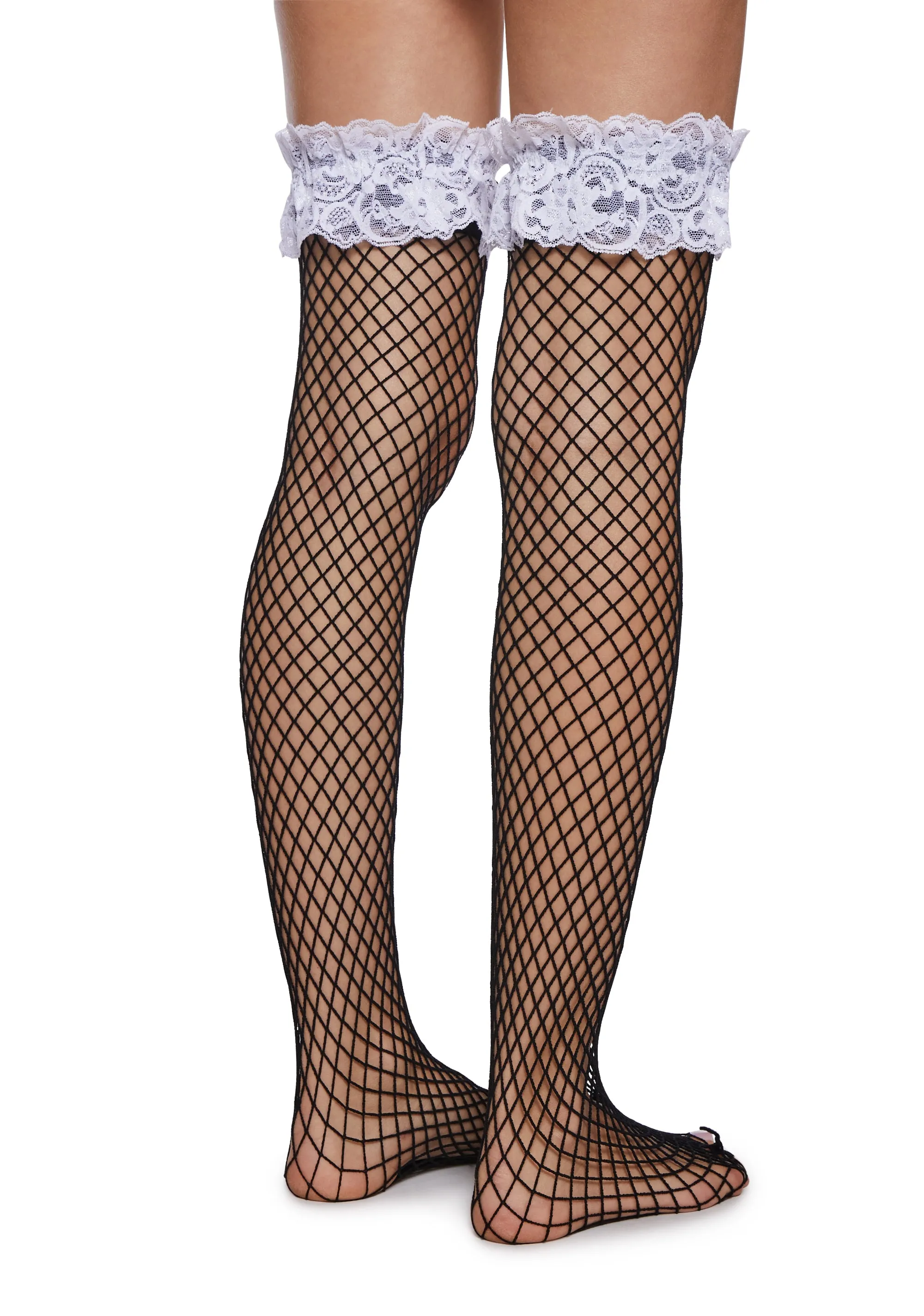Playful Exchange Fishnet Thigh Highs