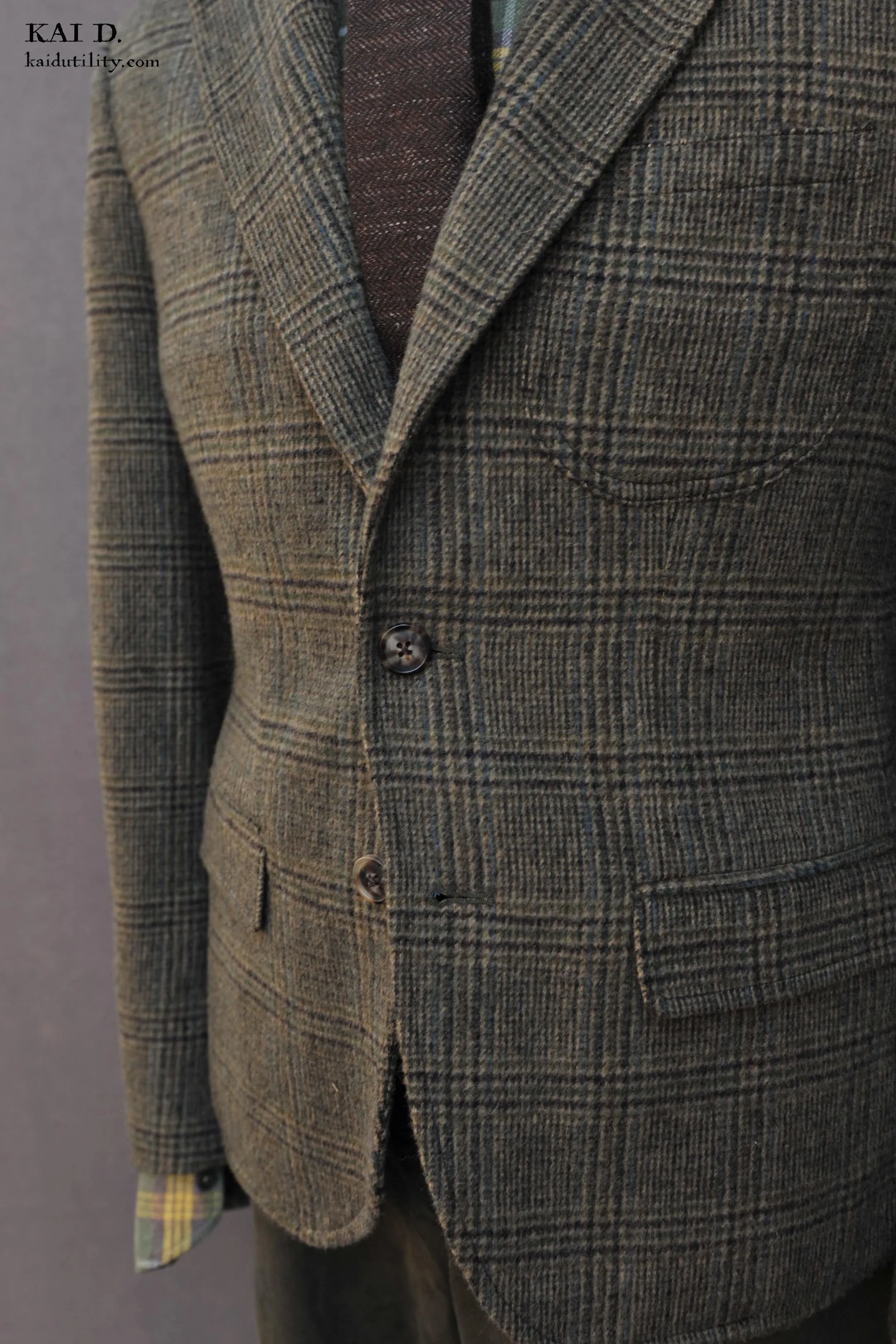 Tonal Wool Plaid Serra Blazer - S/M