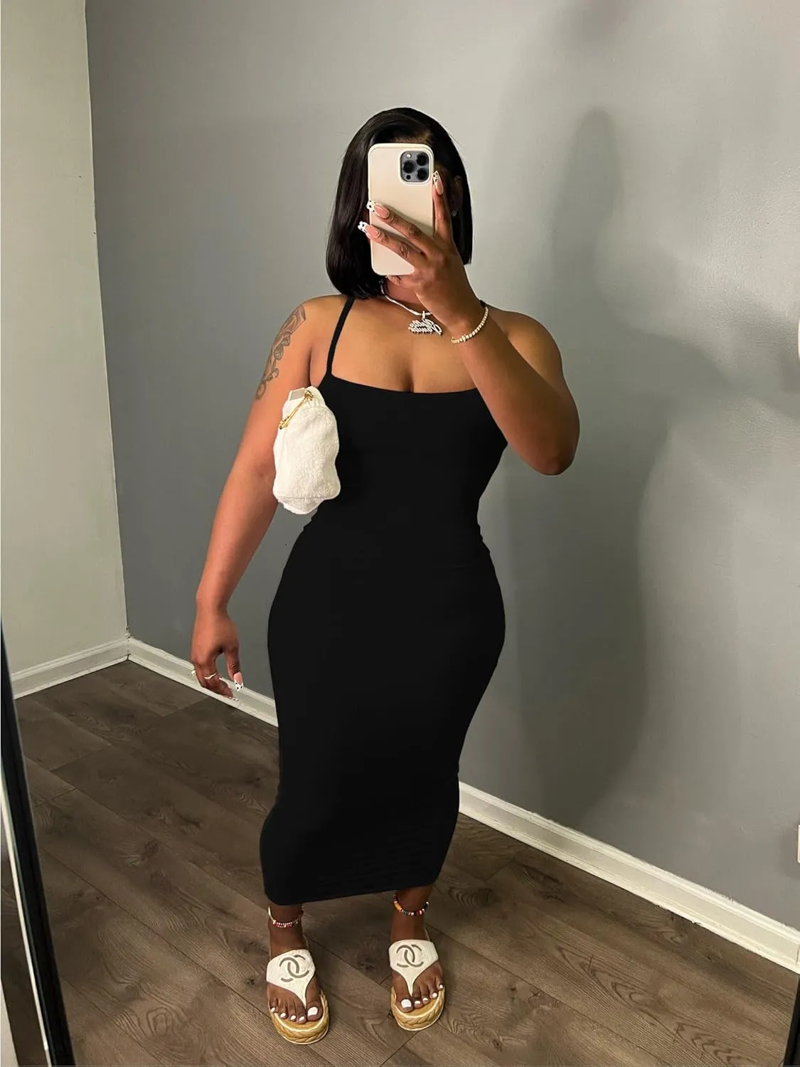 Women's Casual Short Sleeve Dress T Shirt Bodycon Dresses Ribbed V Neck Maxi Sundress Basic Party Club Dress with Pocket
