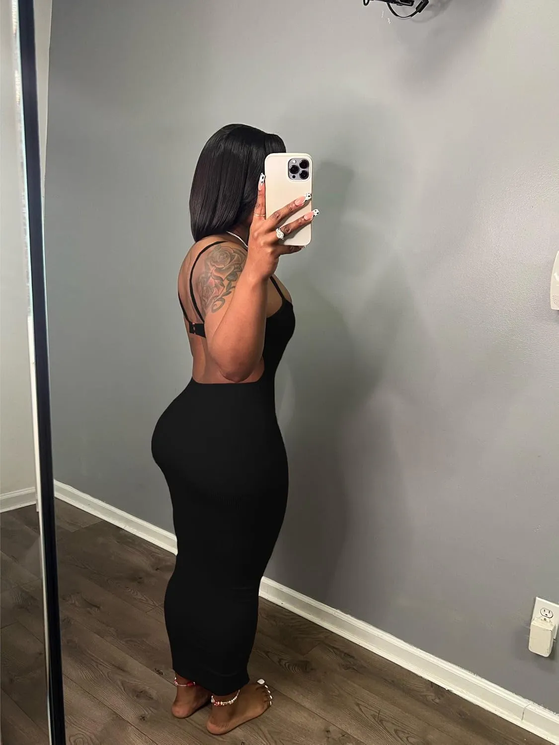 Women's Casual Short Sleeve Dress T Shirt Bodycon Dresses Ribbed V Neck Maxi Sundress Basic Party Club Dress with Pocket