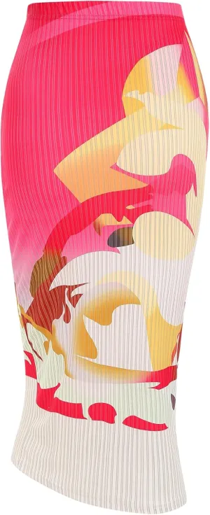 ZAFUL Women's Boho High Waist Midi Skirt Bandana Paisley Tie Sarong Skirt Ruched Split Sexy Bodycon Skirt